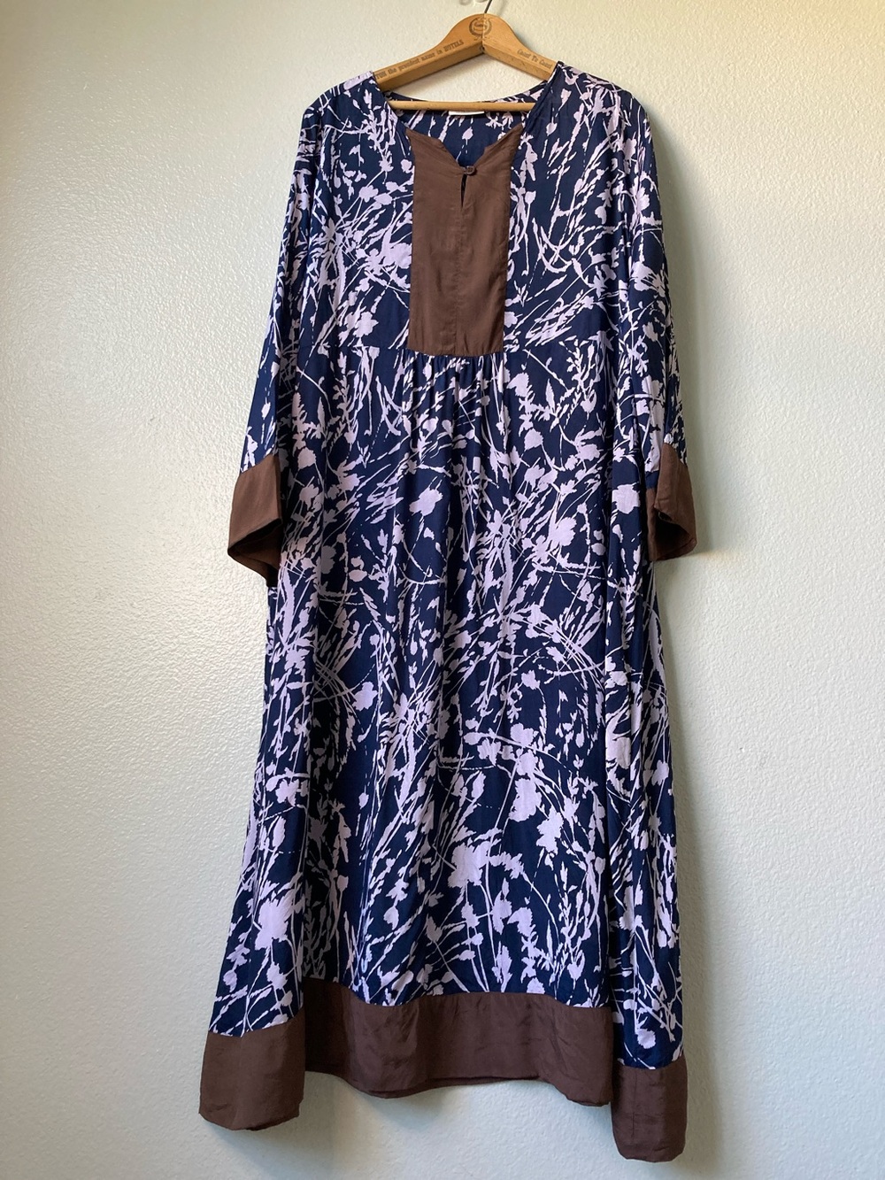 Masai Copenhagen Tunic Style Dress Maxi Long Sleeve Relaxed Fit Boho Floral sz M